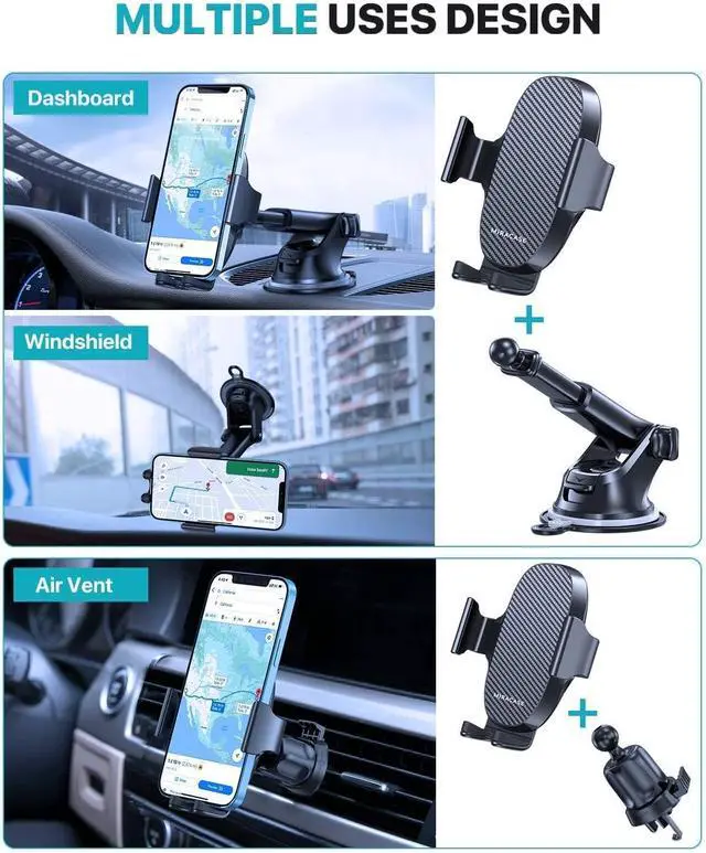 Alt view image 2 of 7 - Phone Holders for Your Car Universal Car Phone Holder Mount for Car Dashboard Air Vent Windshield Hands Free Cell Phonen Car Mount Compatible with iPhone Android and All Smartphones