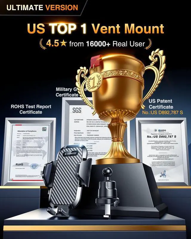 Alt view image 2 of 7 - 2026 Phone Holders for Your Car Ultimate Military-Grade Car Phone Holder MountPatent & Safety CertsUpgraded Shockproof Truck Air Vent Phone Mount for iPhone 17 Pro Max 16 15 Android