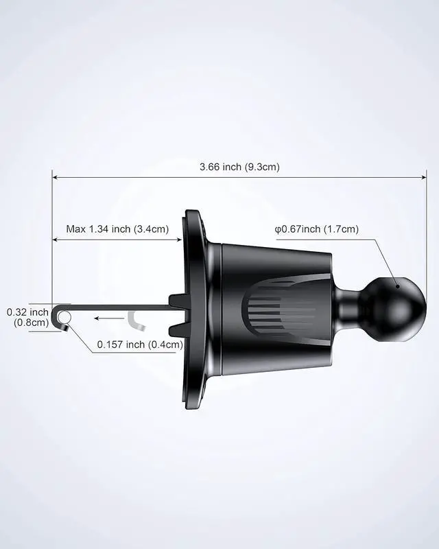 Alt view image 7 of 7 - Firm-hold Air Vent Car Phone Holder for iPhone Rotatable Universal Phone Mount with Adjustable Wide Clamp Metal Hook Anti-vibration Single-press Release Heat-resistant (Upgrade Hook Clip Never Shake)
