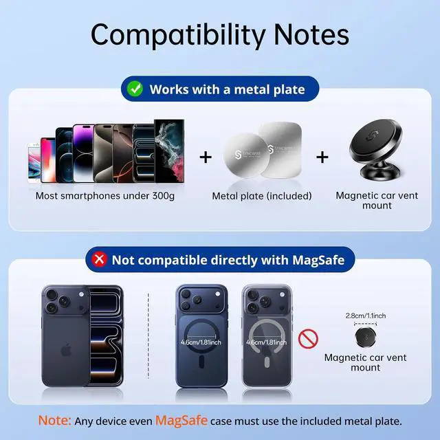 Alt view image 5 of 7 - Magnetic Car Phone Holder for Dashboard 360° Adjustable Strong Magnets Cell Phone Car Mount Compatible with iPhone Android etc.