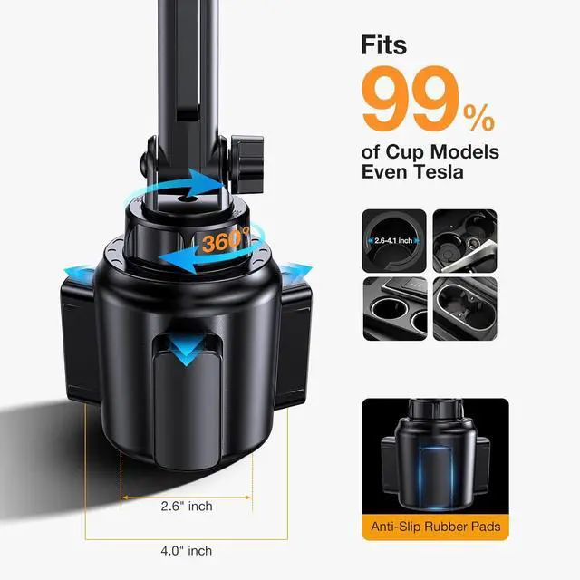 Alt view image 3 of 7 - Phone Holders for Your Car CupholderUltra Stable & Never ShakeCup Holder Phone Holder for Car Phone Holder Cup Holder Phone Mount for iPhone 17 16 Galaxy S25 Ultra and All 4-7 Smartphones