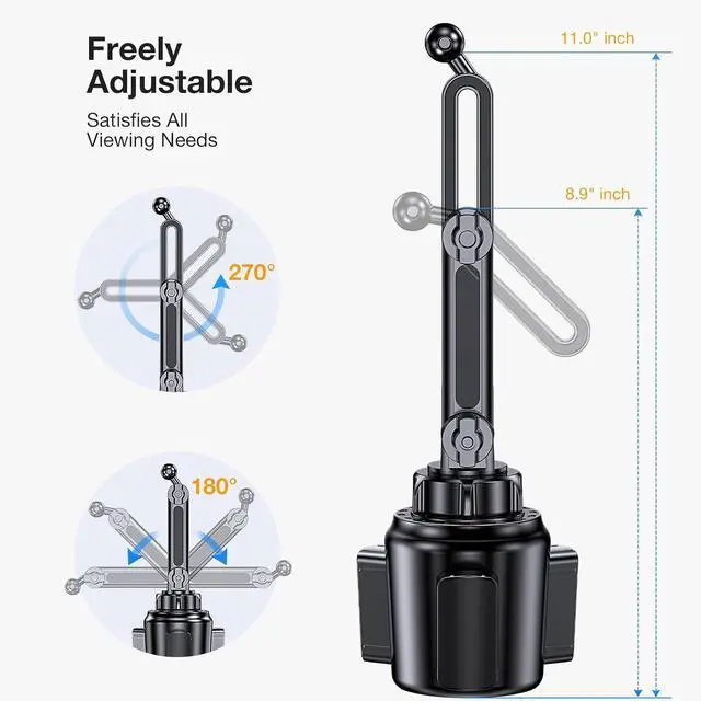 Alt view image 4 of 7 - Phone Holders for Your Car CupholderUltra Stable & Never ShakeCup Holder Phone Holder for Car Phone Holder Cup Holder Phone Mount for iPhone 17 16 Galaxy S25 Ultra and All 4-7 Smartphones