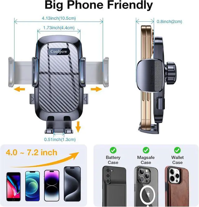 Alt view image 5 of 7 - Phone Holders for Your Car CupholderUltra Stable & Never ShakeCup Holder Phone Holder for Car Phone Holder Cup Holder Phone Mount for iPhone 17 16 Galaxy S25 Ultra and All 4-7 Smartphones