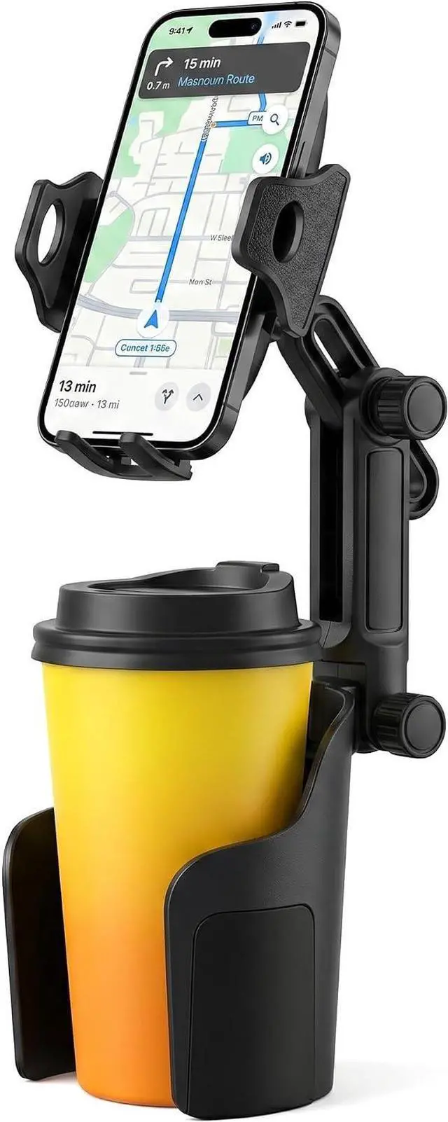 Main image of Cup Holder Phone Holder for Car Long Arm with 360°Rotation Cell Phone Holder Mount for Car | Truck | Golf Cart Compatible with iPhone & & All Smartphones