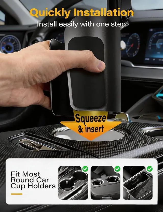 Alt view image 5 of 7 - Cup Holder Phone Holder for Car Long Arm with 360°Rotation Cell Phone Holder Mount for Car | Truck | Golf Cart Compatible with iPhone & & All Smartphones
