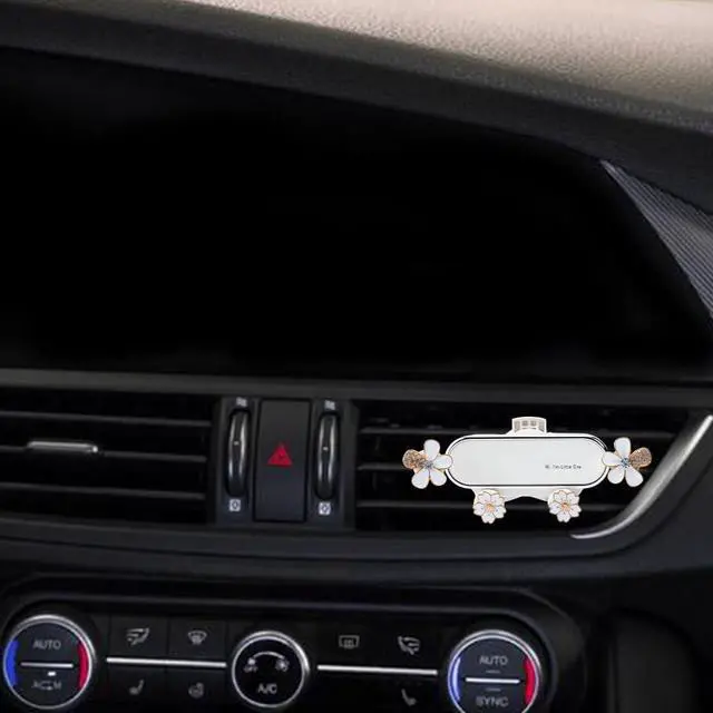 Alt view image 5 of 5 - Car Cellphone Holder Adorable Car Phone Holder Cute Phone Holders for Your Cars Elegant Flower Crystal Air Vent Phones Holders Cars Phones Mount with Sturdy Air Vent Clip for Smartphone
