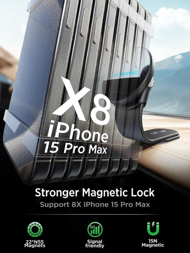 Alt view image 5 of 7 - 15W Only for iPhone MagSafe Car Mount Charger 360% Adjustable Aluminum Alloy Arm Relocatable Car Phone Holder Magnetic Wireless Fast Charging Cell Phone Holder for All Car Models Black