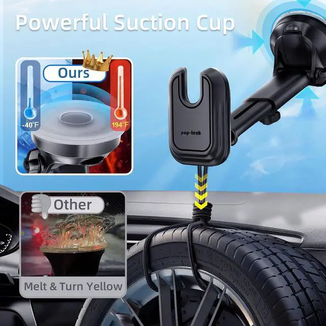 Alt view image 5 of 7 - Car Phone Mount for Pop Socket: Suction Cup Cell Phone Holders for Automobile Dashboard Windshield Window - Dash Mounted Cellphone Stand Black Fits Thick Socket Wallet Grip for iPhone