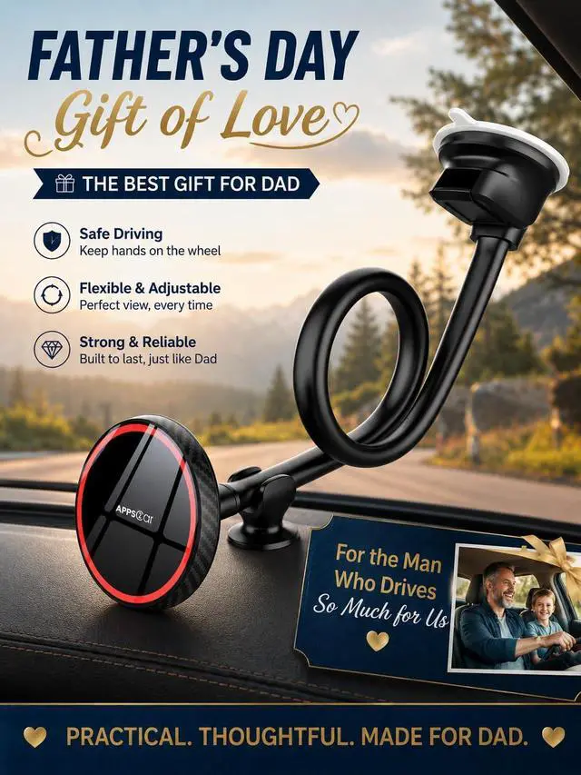 Alt view image 2 of 7 - Cell Phone Car Mount for MagSafe Magnetic Phone Holder for Car Upgraded 14-Inch Long Arm Suction Cup Windshield Phone Mount for Gift fits iPhone 17 Pro Max Plus 16 15 14 13 12 Mini