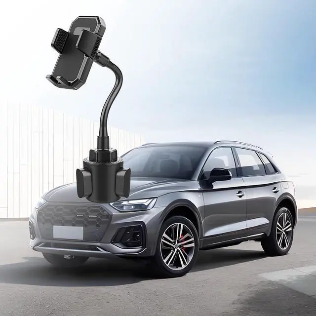 Alt view image 6 of 6 - Car Cup Holder Phone Mount 360° Rotatable Long Neck Vehicle Cup Cellphone Stand with Expandable Base Adjustable Auto Cupholder Mobile Phone Cradle Universal for Most Smartphones