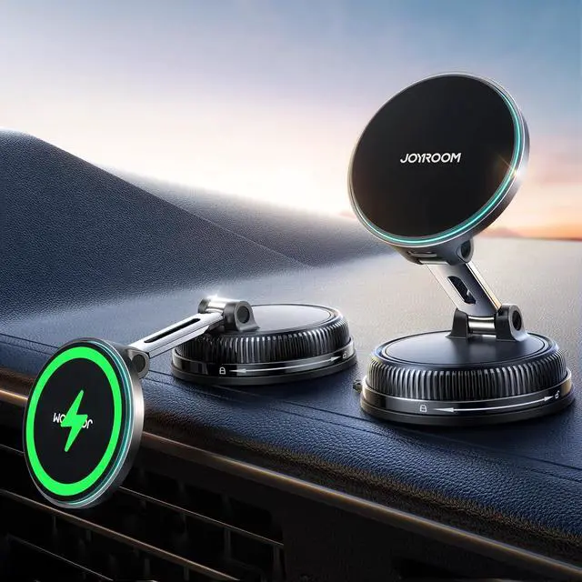 Main image of 15W Magsafe Car Mount Charger iPhone Faster Charging Wireless Car Charger 80+LBS Strong Suction Magnetic Phone Holder for Car Stable Metal Support Arm for iPhone 17 Pro Max 16 15 14 13