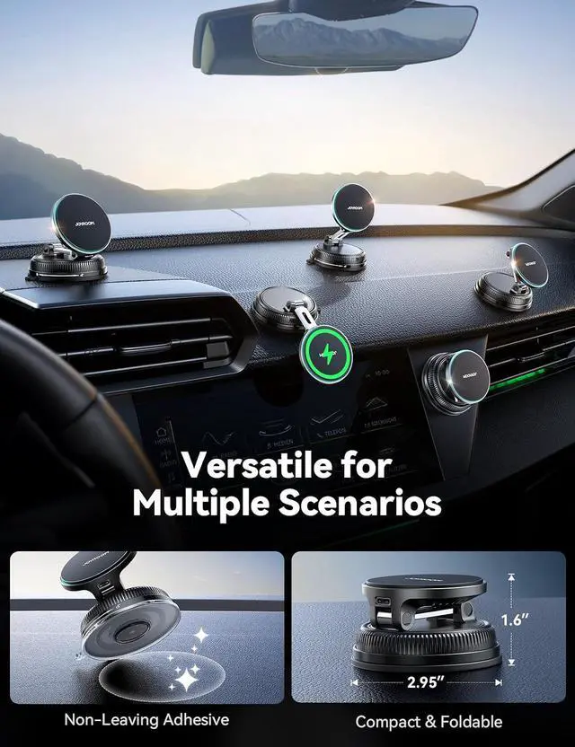 Alt view image 2 of 7 - 15W Magsafe Car Mount Charger iPhone Faster Charging Wireless Car Charger 80+LBS Strong Suction Magnetic Phone Holder for Car Stable Metal Support Arm for iPhone 17 Pro Max 16 15 14 13