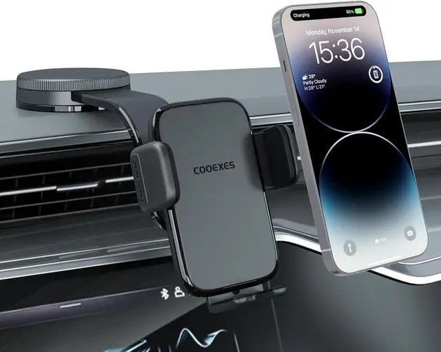 Main image of Car Phone Holder 360°Rotation Vacuum Suction Cup Phone Mount - 108LBS Nano Gel for Car Bendable Arm & One-Hand Release Truck Phone Holder for iPhone 17 Pro Max Android