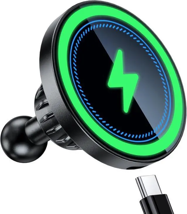 Main image of Magnetic Wireless Charging Phone Holder with 20mm Ball Mount for MagSafe Metal 20mm Ball for MagSafe Charger Compatible with Bulletpoint Mounting Solutions