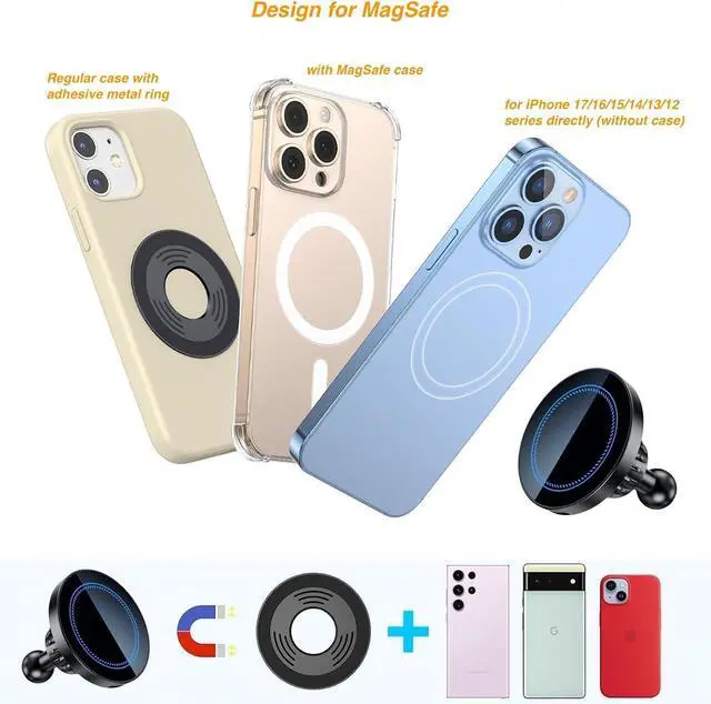 Alt view image 5 of 7 - Magnetic Wireless Charging Phone Holder with 20mm Ball Mount for MagSafe Metal 20mm Ball for MagSafe Charger Compatible with Bulletpoint Mounting Solutions