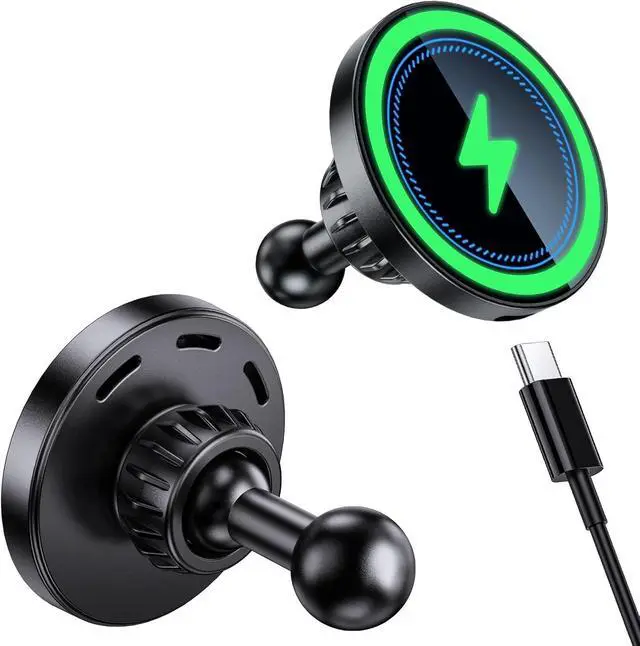 Alt view image 6 of 7 - Magnetic Wireless Charging Phone Holder with 20mm Ball Mount for MagSafe Metal 20mm Ball for MagSafe Charger Compatible with Bulletpoint Mounting Solutions