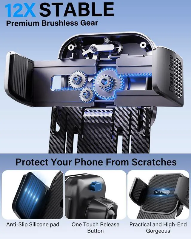 Alt view image 4 of 7 - Phone Mount for Toyota Camry 2021-2024 Accessories Hybrid LE/LE/SE/Nightshade 7-Inch Screen Automobile Cradles Camry Phone Holder Cell Phone Base Not Block Air Vent (No Fit 9-inch XLE/XSE)