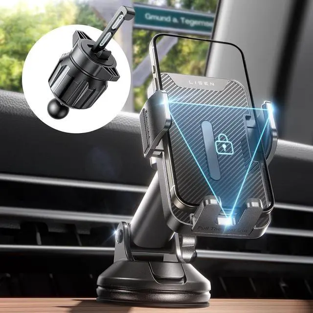 Alt view image 3 of 7 - for iPhone 17 Car Phone Holder Mount 2-in-1 Suction Cup Phone Mount for Car Dashboard Windshield and Air Vent Cell Phone Holder Truck Phone Holder for iPhone 16 Pro Max Air 15 14 13 Plus Mini