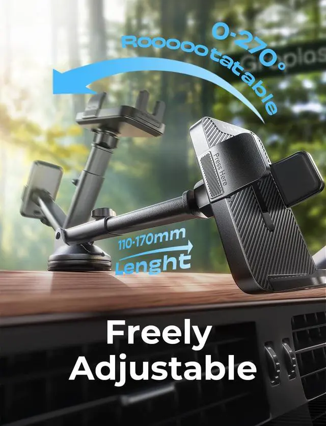 Alt view image 4 of 7 - for iPhone 17 Car Phone Holder Mount 2-in-1 Suction Cup Phone Mount for Car Dashboard Windshield and Air Vent Cell Phone Holder Truck Phone Holder for iPhone 16 Pro Max Air 15 14 13 Plus Mini