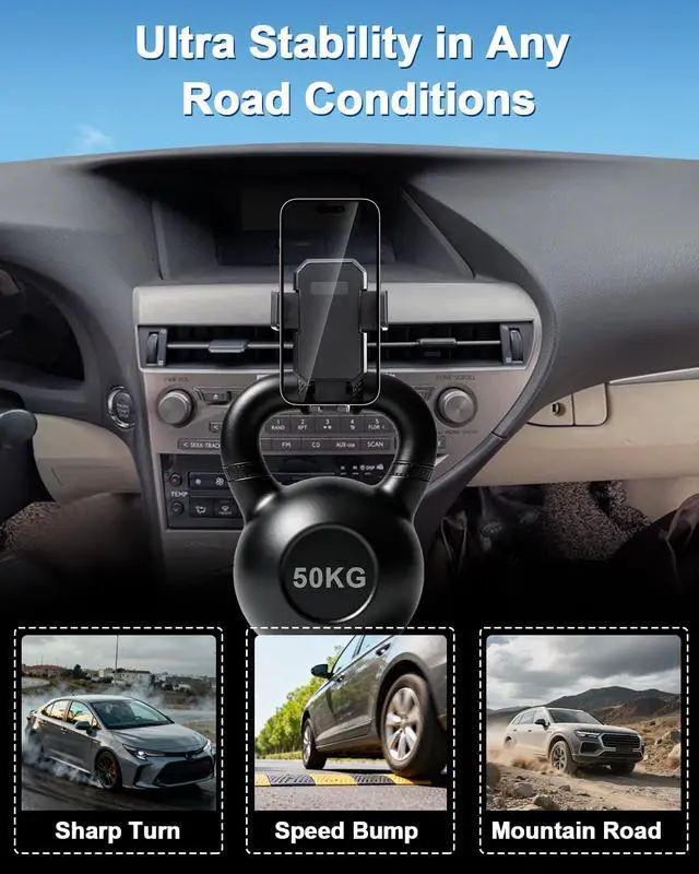 Alt view image 7 of 7 - Car Phone Mount for L-EXUS RX 350/ RX 450h 2010-2015 Accessories | Custom Air Vent Auto Lock One Button Release Car Phone Holder 360° Rotation Hands Free Cell Phone Automobile Cradles