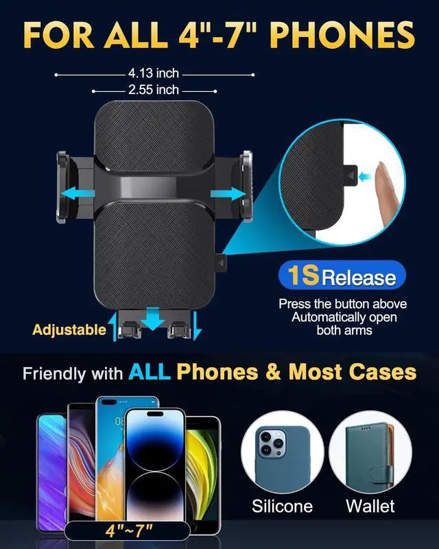 Alt view image 5 of 5 - Military-Grade Construction Phone Holders for Your CarUpgraded Suction & ClipCell Phone Mount Stand Universal Automobile Truck Cradle Dashboard Windshield for iPhone 17 Pro Max 16 15