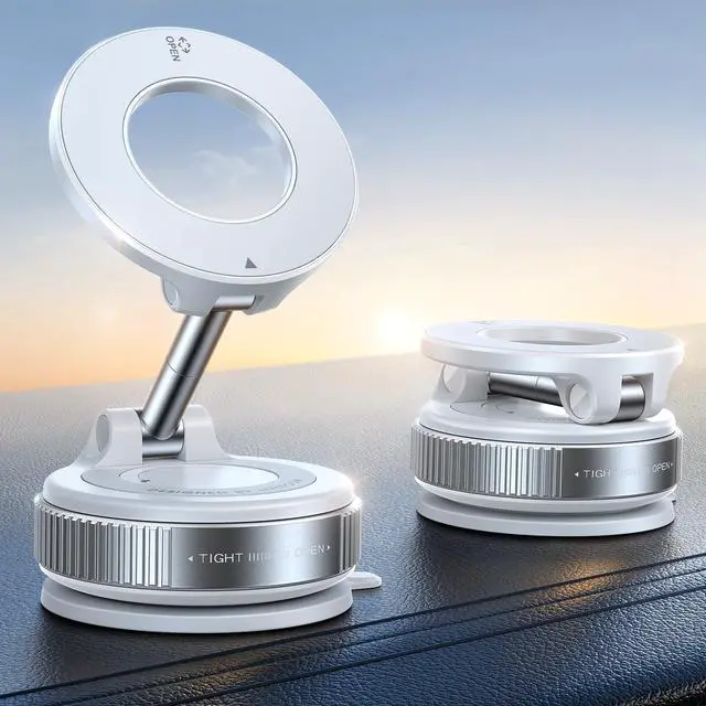 Main image of Vacuum Magnetic Car Phone Holder Strongest Suction Cup 360° Adjustable Magsafe Car Phone Mount Foldable Cell Phone Holders for Your Car for iPhone 16 Pro Max 15 14 13 12 Plus/Android