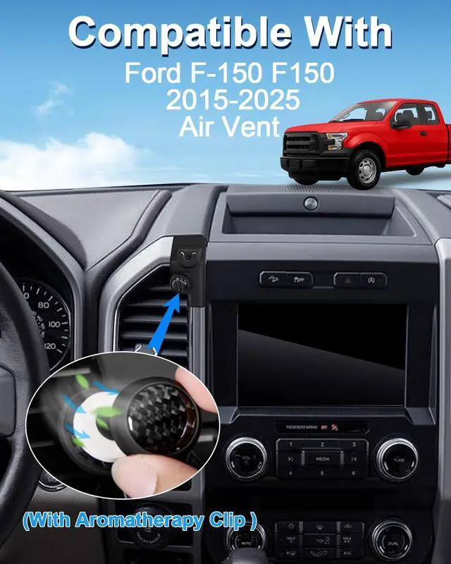 Alt view image 2 of 7 - Car Phone Mount for Ford F-150 F150 2015-2020 Accessories Custom Vent | Magnetic 15W Fast Wireless Charger Car Phone Holder Fixed Clip Hands Free 360° Rotation Cell Phone Automobile Cradles