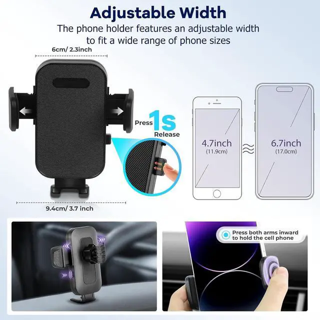 Alt view image 7 of 7 - Car Phone Holder Fit for Mazda CX5 2021-2025 Accessories Dashboard Organizer with Cell Phone Mount 10.25-inch Cell Phone Automobile Cradles Hands-Free 360 Degree Rotation
