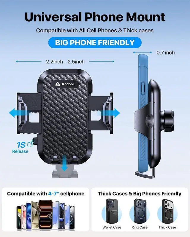 Alt view image 5 of 7 - [Upgrade Version Cup Phone Holder for Car Universal Adjustable Long Neck Car Phone Mount Cradle Friendly Compatible with iPhone Google and All 4.0-7.0 inches Smartphones