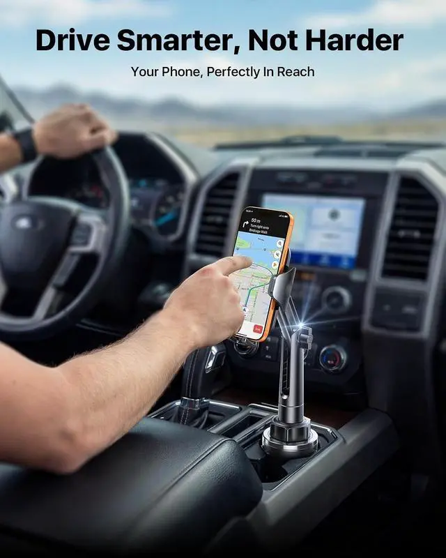 Alt view image 6 of 7 - [Upgrade Version Cup Phone Holder for Car Universal Adjustable Long Neck Car Phone Mount Cradle Friendly Compatible with iPhone Google and All 4.0-7.0 inches Smartphones