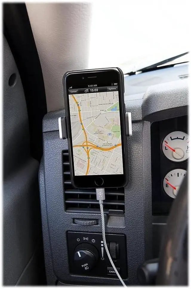 Alt view image 2 of 5 - Car Vent Mount Black and Silver Phone Stand for iPhones s LGs & Most Smartphones Adjustable to Fit 5.5-Inch Screens