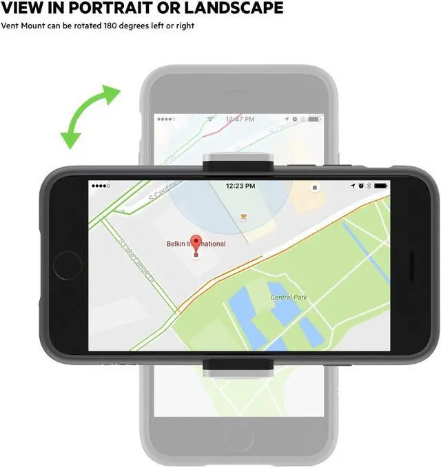 Alt view image 3 of 5 - Car Vent Mount Black and Silver Phone Stand for iPhones s LGs & Most Smartphones Adjustable to Fit 5.5-Inch Screens