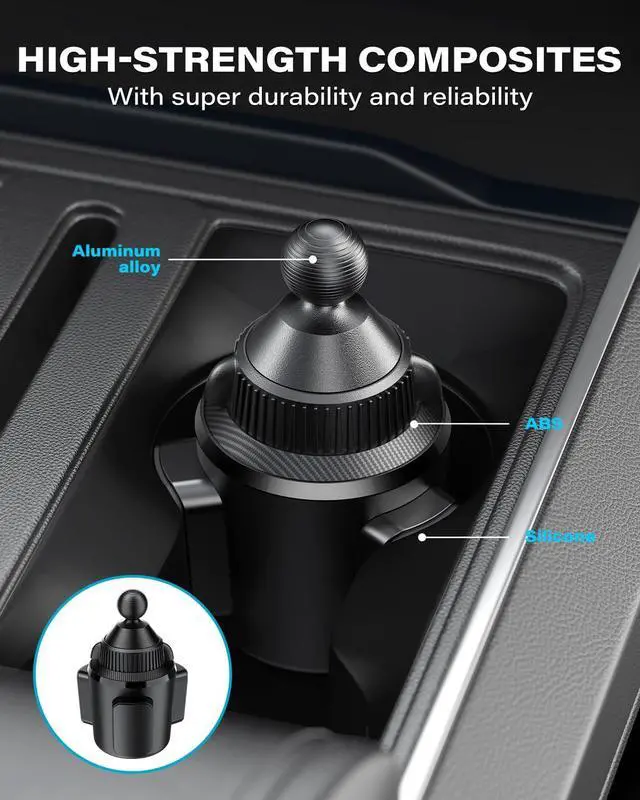 Alt view image 5 of 7 - Cup Holder Base with 1 Ball Heavy-Duty Expandable Cup Mount Compatible with B Size Double Socket Arms Fits 3 to 4 Cup Holders Anti-Slip Easy Install