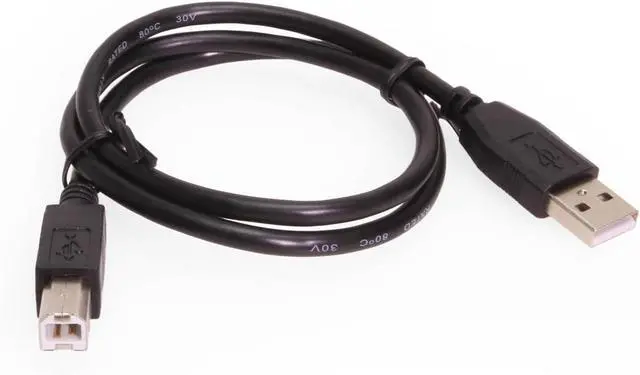 Alt view image 2 of 3 - 2ft. Black USB 2.0 A to B Device Cable