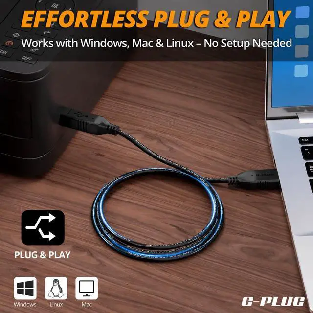 Alt view image 5 of 7 - USB 2.0 Printer Cable 6ft USB A to B Cord for Printers | Compatible with printers scanners fax machines and other USB B devices