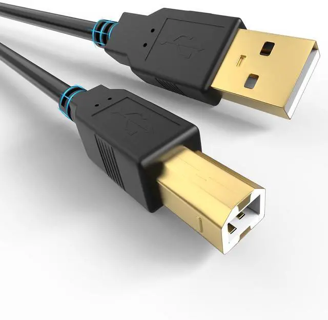 Main image of USB-A to USB-B 2.0 Printer Cable 480 Mbps High-Speed for and More External Hard Drive Scanner Cord Gold-Plated 10Ft