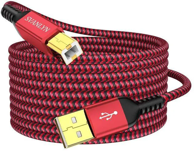 Main image of Printer Cable 6 FT USB A to B 2.0 Printer Cable High-Speed Nylon Braided USB MIDI Cord Compatible with ect