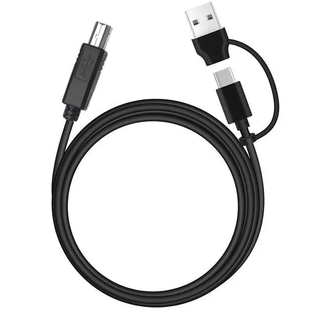 Alt view image 2 of 7 - 2 in 1 USB-B 2.0 Cable for Printer or External Hard Drive 6.5 Ft | Universal USB C/A Port Compatible with and more