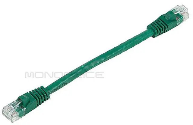 Alt view image 2 of 2 - 109843 Flexboot Cat6 Ethernet Patch Cable - Network Internet Cord - RJ45, Stranded, 550Mhz, UTP, Pure Bare Copper Wire, 24AWG, 0.5ft, Green