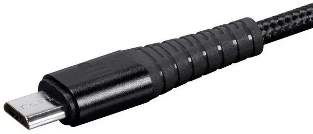 Alt view image 3 of 6 - USB 2.0 Micro B to Type A Charge & Sync Cable - 6 Feet - Black | Nylon-Braid, Durable, Kevlar-Reinforced - AtlasFlex Series