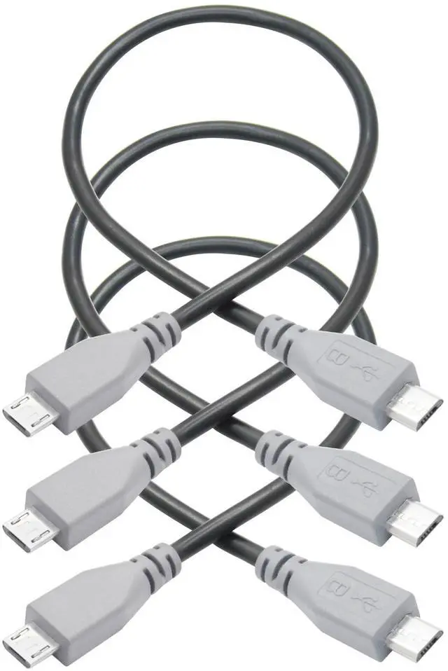 Main image of Short Micro USB Charging Data Cable 10inch, Micro USB Male to Micro USB Male Power Cord with OTG Feature, Compatible Cell Phone, Tablet, MP3 Player, Game Controller, Headset(3Pcs)