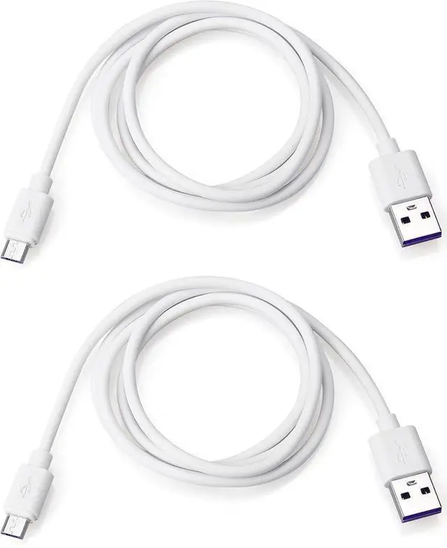 Alt view image 2 of 4 - USB to Micro USB Cable, 6ft Android Charging Cord - White, Data Transfer and Charger Cable, 2-Pack