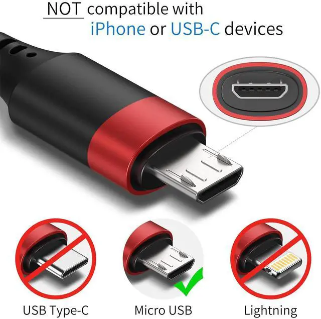 Alt view image 4 of 7 - 10 Pack Short Micro USB Cable 1ft, Bulk 12 inch Micro USB Cable Pack, Durable USB 2.0 Android Charger Cords for Charging Stations Samsung Galaxy S6 S7 J7 Note 5 LG Kindle Fire Sony PS4 TV Sticks