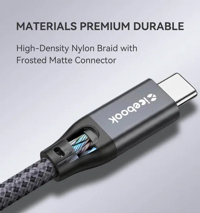 Alt view image 6 of 7 - 3FT USB C to USB C 3.2 Gen 2 X 2 Video Cable for Monitor, 240 Watt Fast Charging Cable, 20Gbps High Speed Data Transfer Cable, 4k@60Hz Full Function Display Cable for iPhone 17, Laptop, SSD, Hub, eGPU
