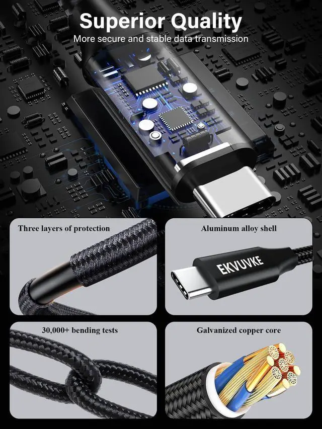 Alt view image 6 of 7 - USB C Monitor Cable 1.6FT, 8K@60Hz/4K@120Hz Video Output, 240W Fast Charging, 20Gbps Data Transfer USB 3.2 Gen 2x2 Type C Monitor Display Cable for iPhone 17/16/15, MacBook, iPad, Laptop, CarPlay