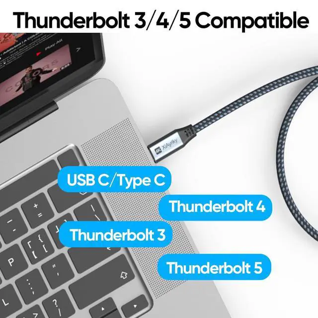 Alt view image 7 of 7 - USB C Data Charging Monitor Video Cable 6ft, 4K@144Hz Video/20Gbps Data Transfer /240W Power Charging Type C Cord, USBC 3.2 Gen 2 for Camera,SSD,Portable Monitor,Carplay,Laptop and More
