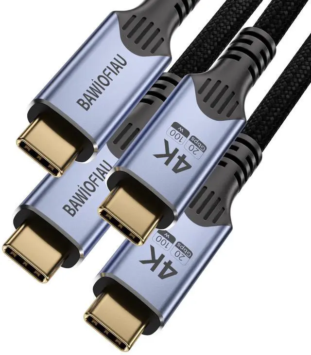 Main image of USB-c Cables 2 Pack 6.6FT,usbc 3.2 Gen 2x2 Compatible with Thunderbolt 4/3,20Gbps high Speed Data Transfer,Type C 100W Fast Charging,4K@60Hz Video with Monitor/Display/Dock/SSD/Hub.