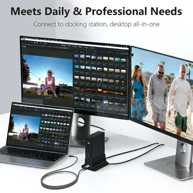 Alt view image 3 of 7 - 240W USB C to USB C Cable, 3FT USB Type C 3.2 Gen 2x2 Cable 20Gbps Fast Data Transfer, 4K Monitor Display Video Cord Braided for iPhone 17 16 15, MacBook, iPad Pro, Galaxy 25, Portable Monitor