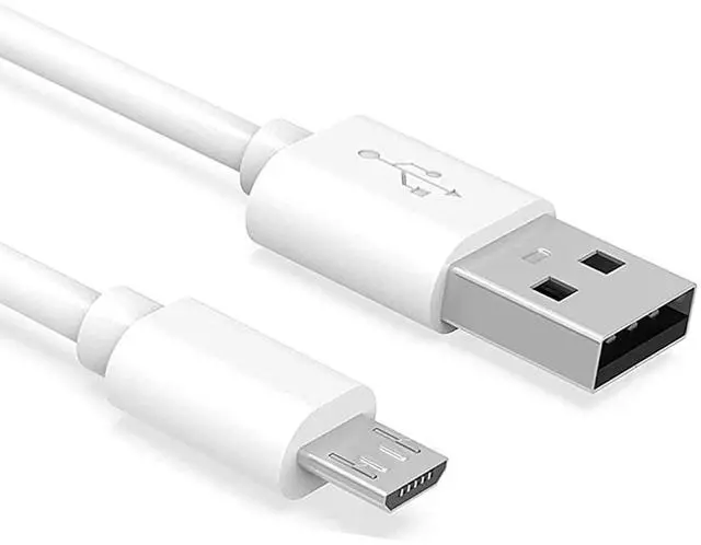 Main image of 6ft Long USB to Micro-USB Replacement Charger Cable Cord Accessory Designed for Old (2019 and Older) Kindle Paperwhite E-Readers, Oasis and Fire Tablets (White)