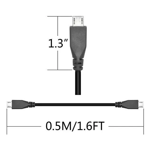 Alt view image 6 of 6 - Micro USB Charging Data Cable, 0.5M/1.6FT USB 2.0 Micro USB Male to Micro USB Male Cable with OTG Feature, Compatible Cell Phone, Tablet, MP3 Player, Game Controller, Headset(2Pcs)